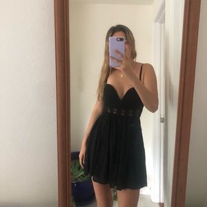 black mini dress
